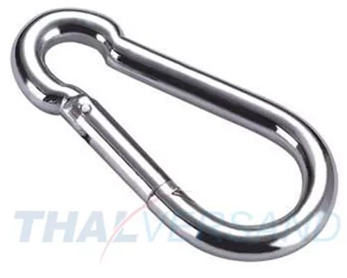 50 Stück Feuerwehr Karabinerhaken 60 x 6mm Karabiner Stahl verzinkt DIN 5299 -