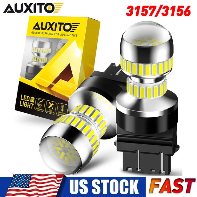 AUXITO 3157 3156 3057 LED Reverse Back Up Tail Brake Light Bulbs 6000K White Lot