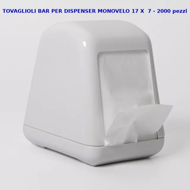 Servilletas BAR Blancos Celulosa Para Dispensador CM 17 x 7 (Pack 2000 Piezas)