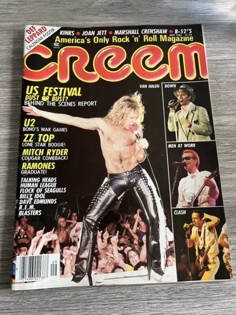 CREEM MAGAZINE September 1983 US Festival  Ramones Zz Top DEF LEPPARD POSTERVG++
