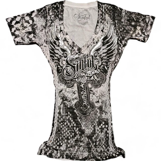 Affliction T-Shirt AC High Flow Mit Verziertem Stern