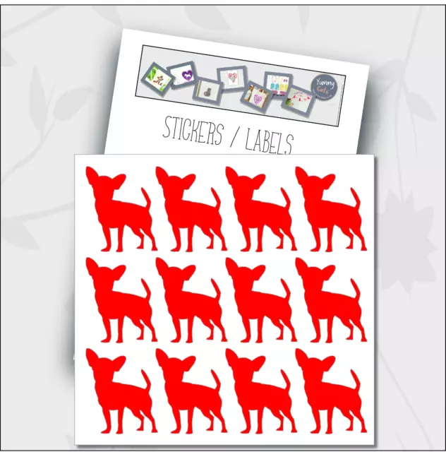 24 autocollants Chihuahua Dog pour enveloppes, pots et autres surfaces, étiquettes