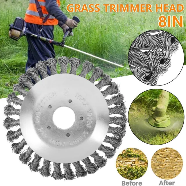 1/2x 8"Grass Strimmer Head Mower Weed Brush Cutter Blade Solid Steel Wire Garden