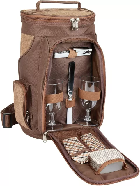 BRUBAKER Bolsa-Nevera Portátil para 2 Botellas Vino y Champagne Picnic Romántico