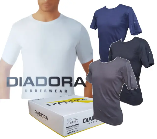 T-Shirt uomo maglietta intima manica corta girocollo Caldo cotone DIADORA DI6031