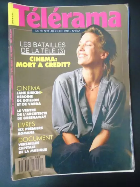 Télérama N° 1967 23 septembre 1987 Jane Birkin Greenaway Agnès Varda Doillon TV