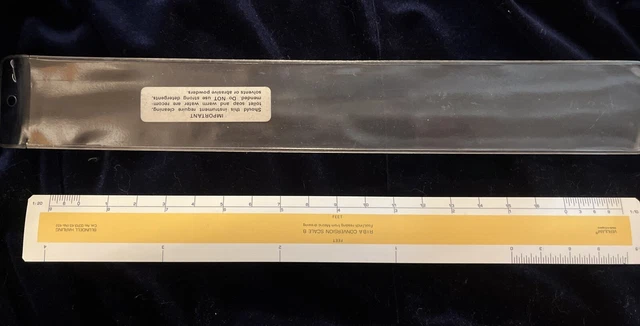 12” RULER BY BLUNDELL HARLING RIBA Conversion Scale B VERULAM Vintage ...