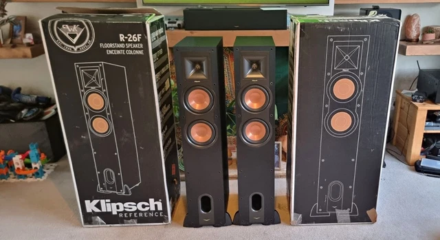 Ui Tower KLIPSCH R-26F REFERENCE Floorstanding Tower Speakers Pair Black Wired £ ...