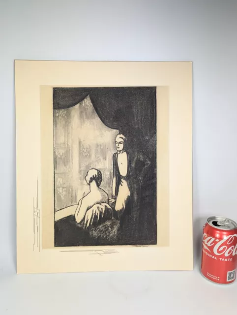 Vintage c1920s Original Charcoal 'Opera Night' Blanche Damant British Artist 3