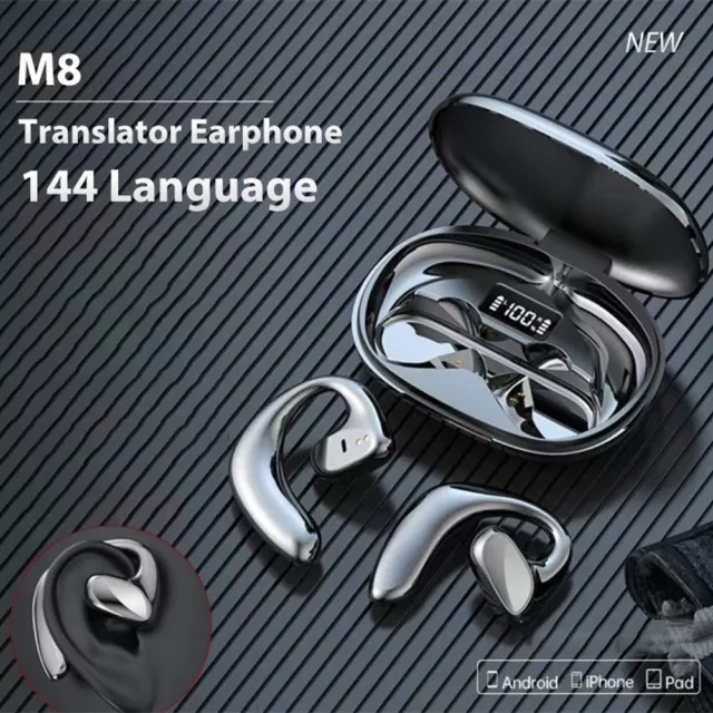 144 Language Translator Earbuds M8 Wireless Bluetooth Two Way Translator Device 2