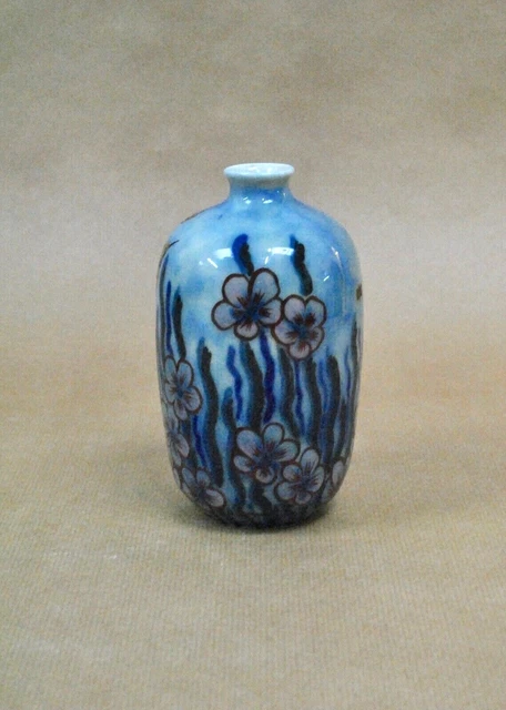 vase porcelaine Limoges décor main oiseau art déco 1930 C. Tharaud Bocquet