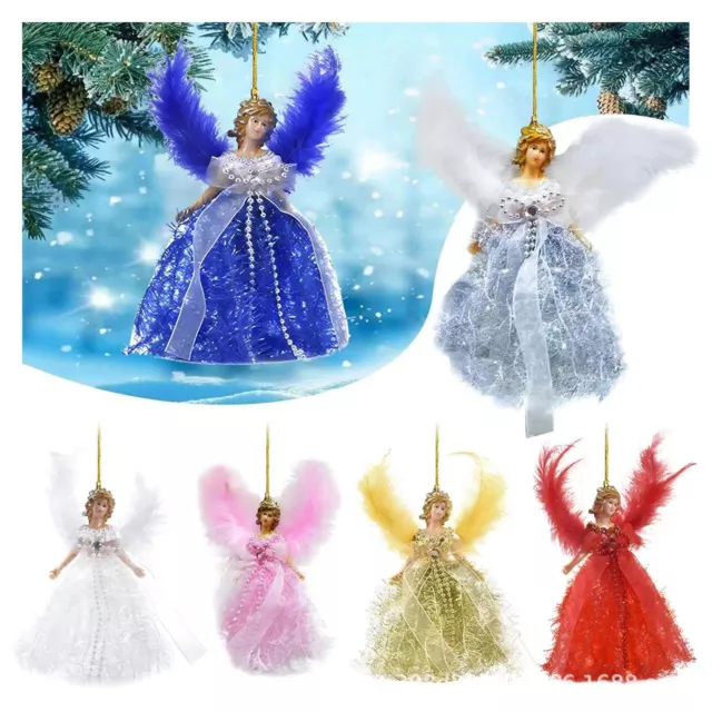 Christmas Tree Fairy Angel Doll Pendant Xmas Party Hanging Topper Ornaments Gift