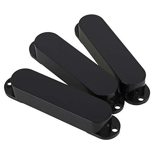 Black Plastic Pickup Covers, Electric Guitar, Pack of 3 (2.99" Hole Pitch)