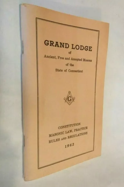 Vintage Free Masons Book On Constitution, Masonic Law, Practice, Rules And Regs