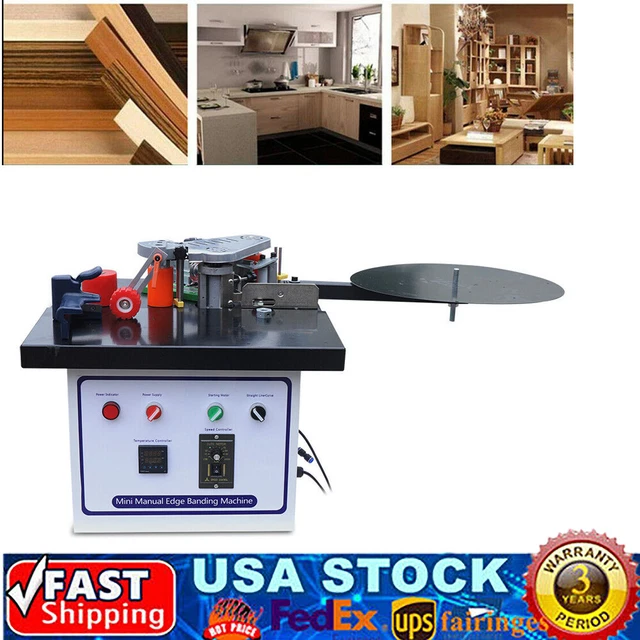 1200W Portable Edge Bander Machine Double Side Gluing Wood Banding Machine USA