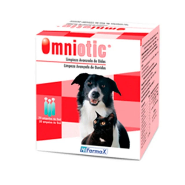 Omniotic Monodosis (20 x 5 ml), gotas para limpieza de oídos de perros, gatos o