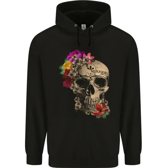 Mexique Sugar Skull Day of the Dead DOTD Childrens Kids Hoodie
