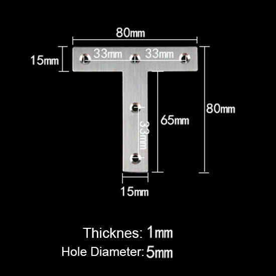 Stainless Steel L T Shaped Right Angle Corner Brace Joint Bracket Shelf Support