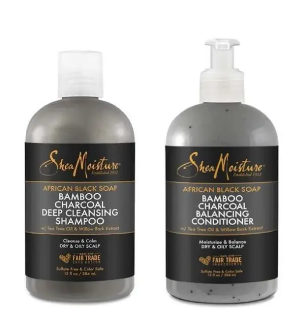 Shea Moisture African Black Soap Balancing Conditioner 384ml and Shampoo 384ml