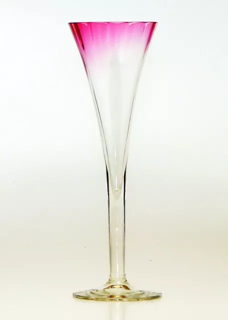 Sektkelch Theresienthal Sektglas rosa Überfang verlaufend cranberry Jugendstil