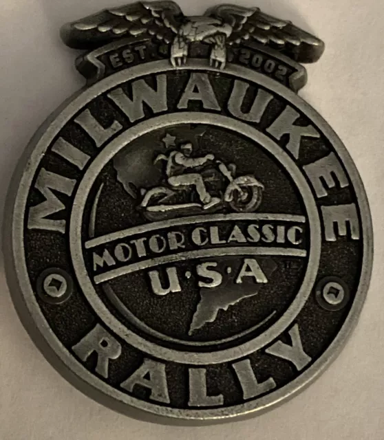 2002 Harley Davidson Motorcycles Milwaukee Rally Motor Classic Pewter Pin