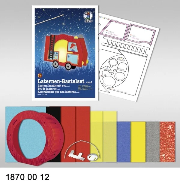 Bastelmappe Laternen-Bastelset Feuerwehr Laterne Basteln Bastel-Mappe-Set