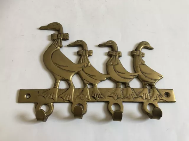 Brass Ducks Farm Bird Key Hook