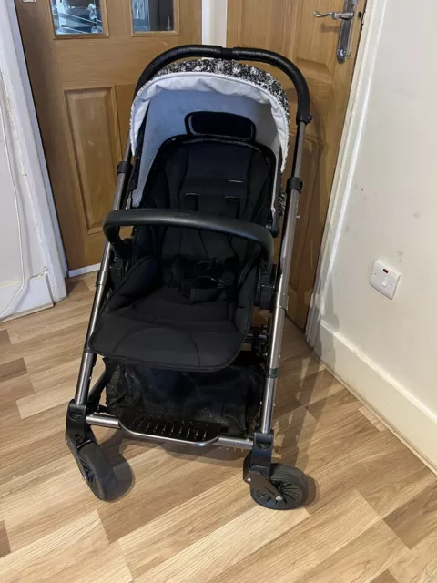 Mamas & Papas Urbo Black Pushchairs Single Seat Stroller + Carrycot Same Design