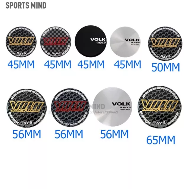 4PCS/set 45MM 50MM 56MM 65MM VOLK Racing Wheel Car Wheel Center Hub Cap Sticker