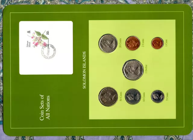 Coin sets of all Nations Solomon Islands 1977-1988 UNC 5 & 10 cents FM(U)