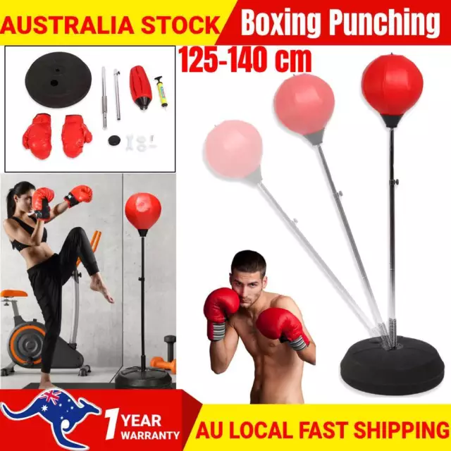 Free Standing Speed Ball Boxing Punch Bag Gloves Punching Speedball Set Home Gym
