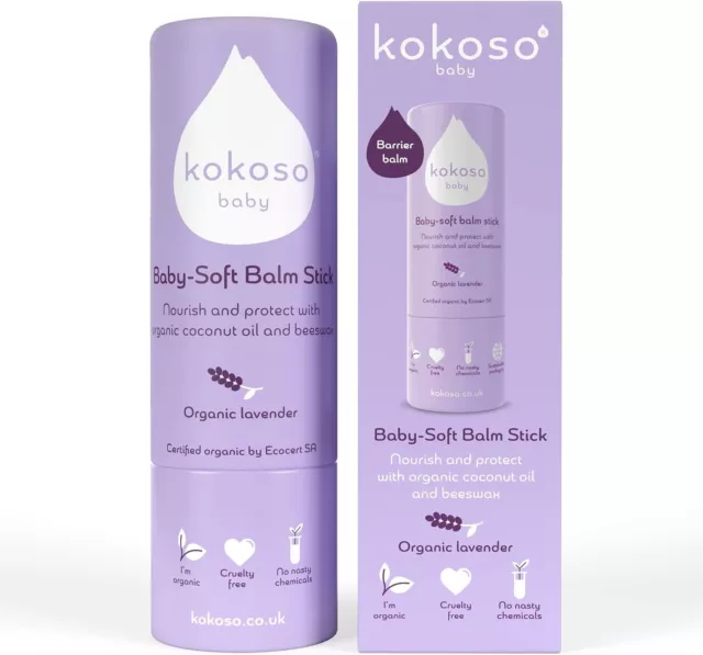 Kokoso Baby Soft Balm Stick, Organic Lavender - 100% Natural & Organic (13g)