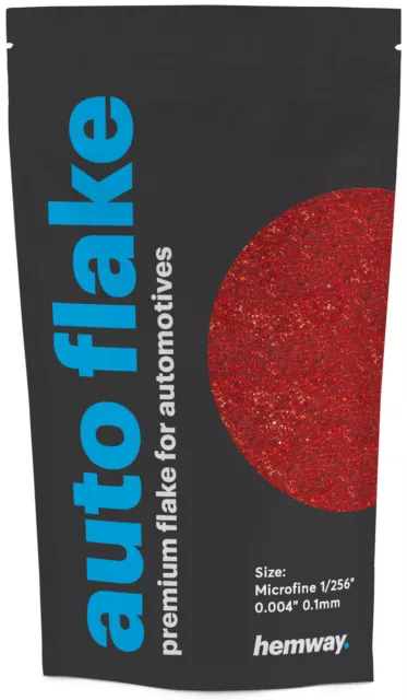 Hemway Metal Flake Red Holographic 0.004" MICROFINE 100g Auto Car Glitter Paint