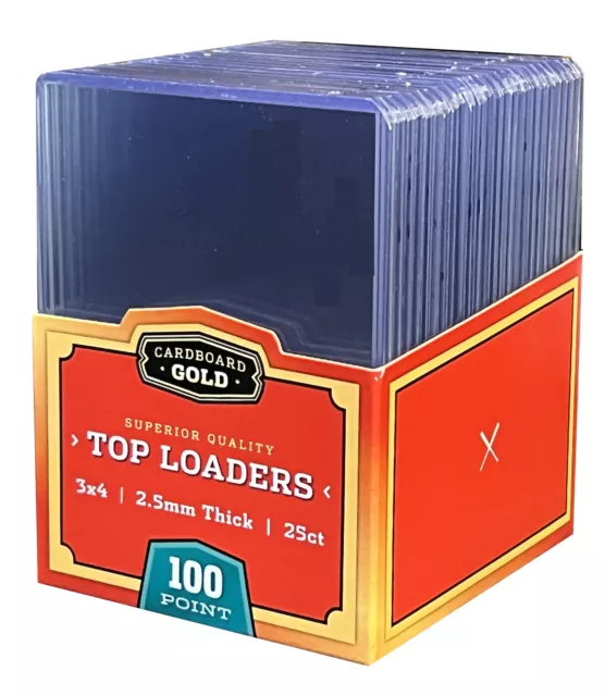 100ct ULTRA CBG PRO 3" X 4" Super Thick 100PT Toploader THICK Jersey card