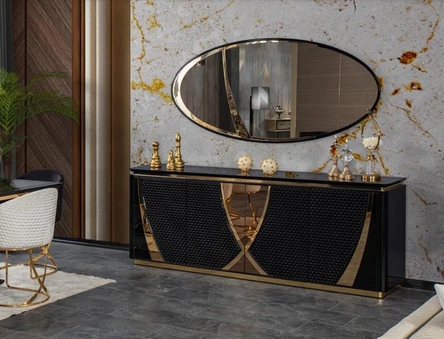 Console D'entrée Style Chinoise Palazzo INT - Blanche, 95 Cm, Avec Tiroirs Et étagères, Neuve