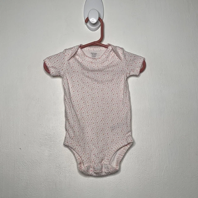 Carters One Piece Bodysuit Baby Girls Size 6 Months Short Sleeve Pink Flower