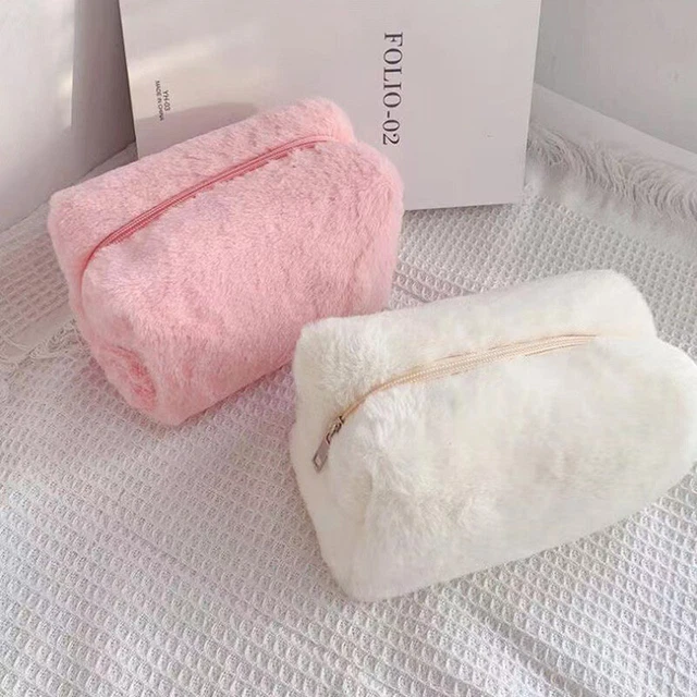 Plush Makeup Bags For Women Soft Travel Cosmetic Bag Organizer Case Clutch B LEI
