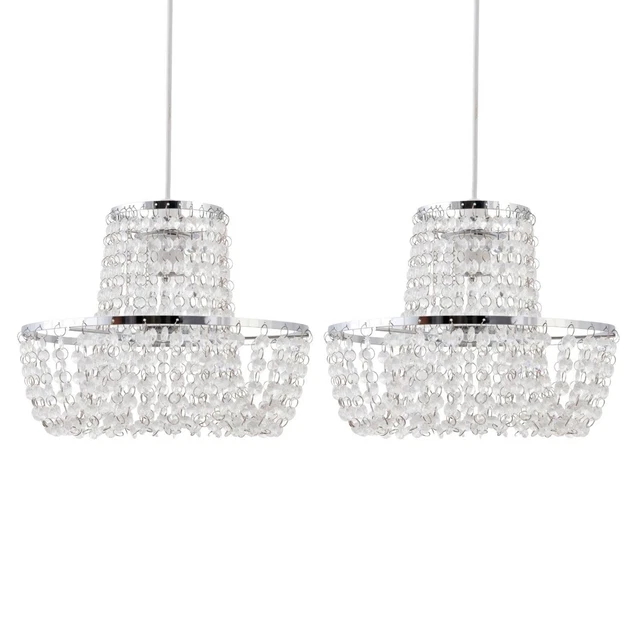 Set of 2 Chandelier Style Easy Fit Ceiling Light Shade Modern Pendant Shades