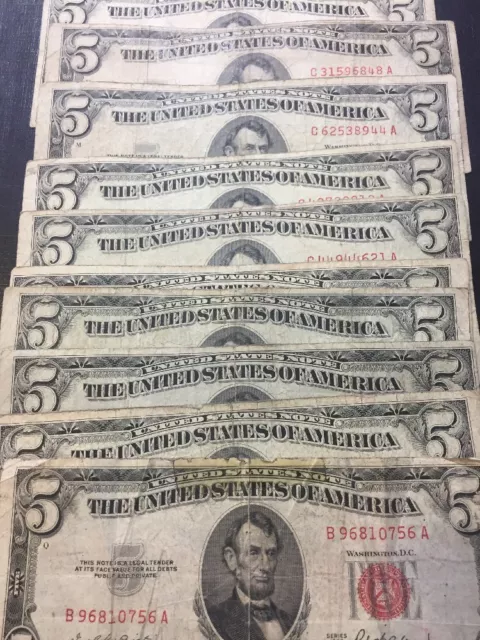 1963 Well Circulated Five Dollar Bill $5 • 1963 Five Dollar Note • Buying 1 Bill 3