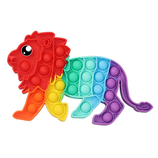 Silicone Animal Sensory Autism Bubble Fun Anti-stress Toys for Kid Adult (Lion)