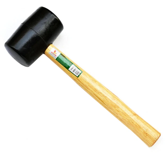 Maillet En Caoutchouc Élastique Marteau Peinture Tente De Camping Manche Bois