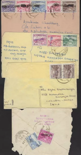 Bangladesh Pakistan 1950s Provisoire 4 Housses Largeur / Timbres