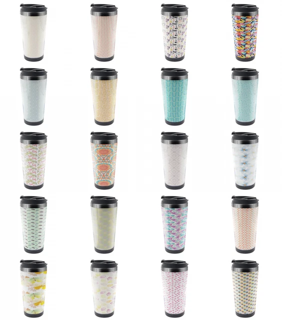 Ambesonne Pastel Design Travel Mug Steel Thermal Cup 16 oz