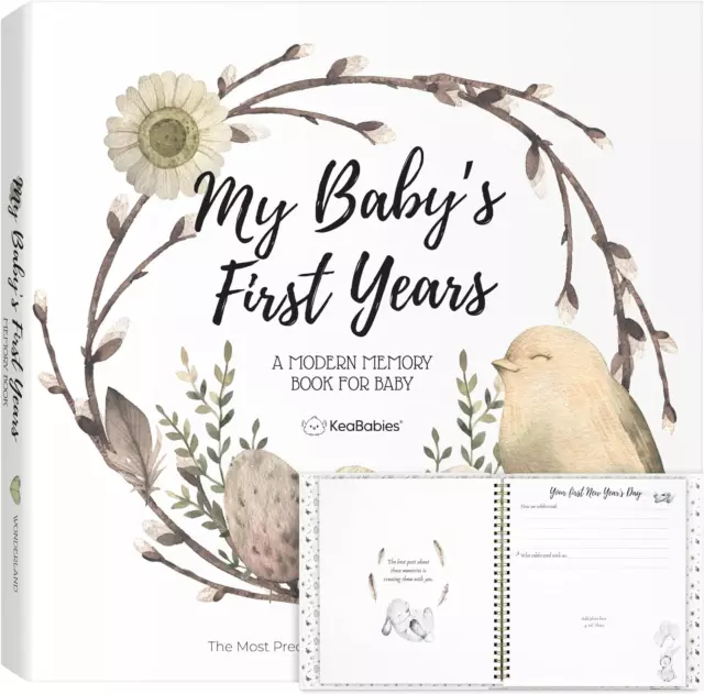 First 5 Years Baby Memory Book Journal - 90 Pages Hardcover First Year Keepsake