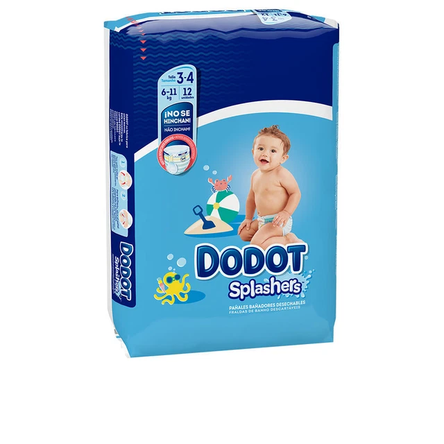DODOT SPLASHERS bañador desechable talla 3-4 + 6-11 kg 12 u