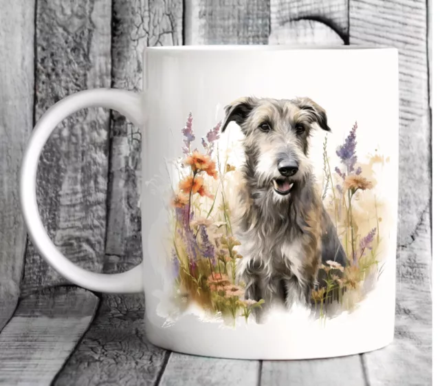 Pet Dog Mug, watercolour Irish Wolfhound - Ideal Gift, Birthday, Christmas