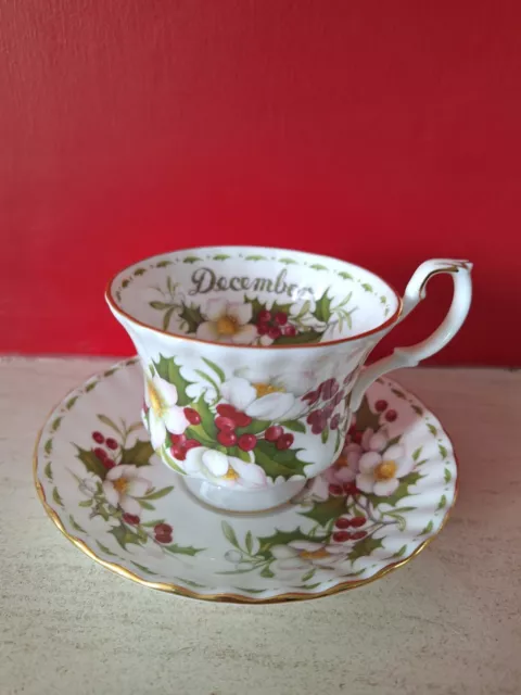 Royal Albert Flower of the Month December Cup and Saucer