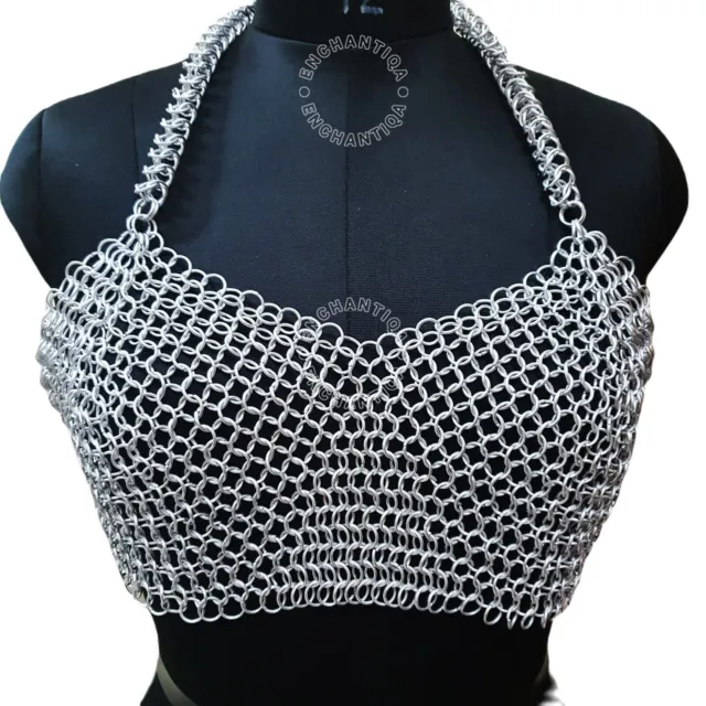 Medieval Chainmail Aluminum Butted Bra and Skirt Knight Armor 