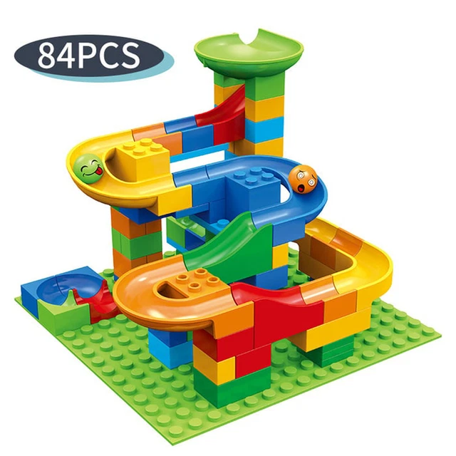 Kids Marble Run Building Blocks Set, DIY Construction Maze Track Educational Toy 2