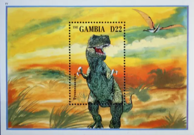 GAMBIA 1995 Block 246 Tyrannosaurus Rex Dinosaurier Dinosaurs Fauna MNH